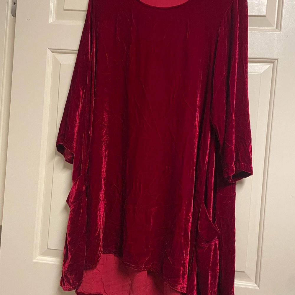 Cut Loose Red Velvet Tunic